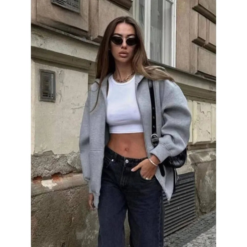 Sweat à capuche femme avec zip