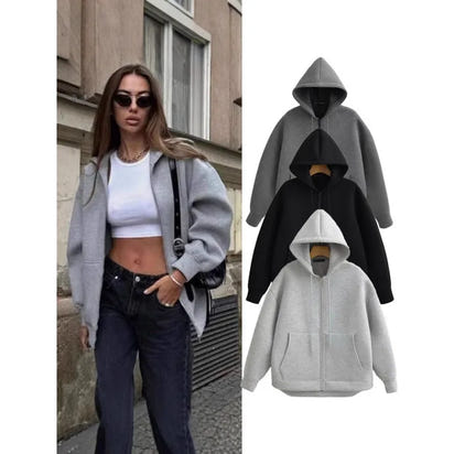 Sweat à capuche femme avec zip
