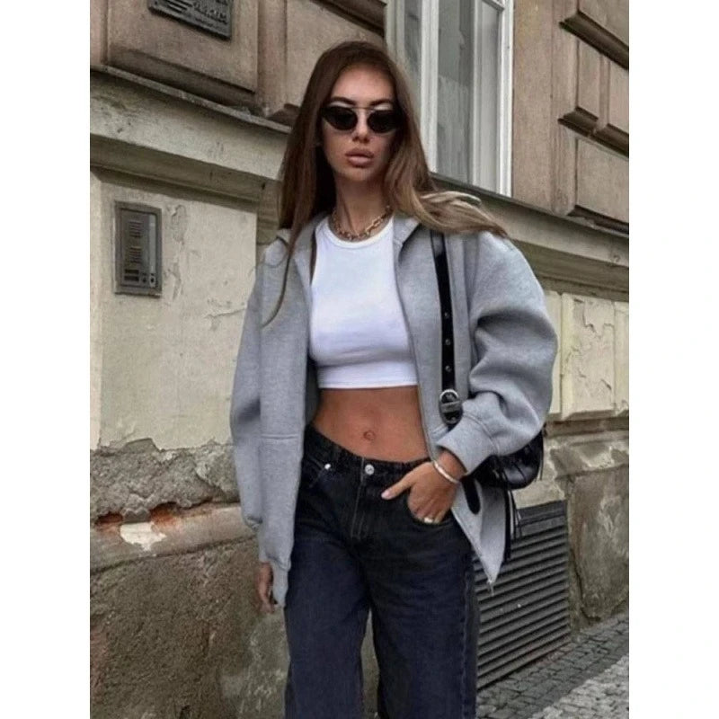 Sweat à capuche femme avec zip